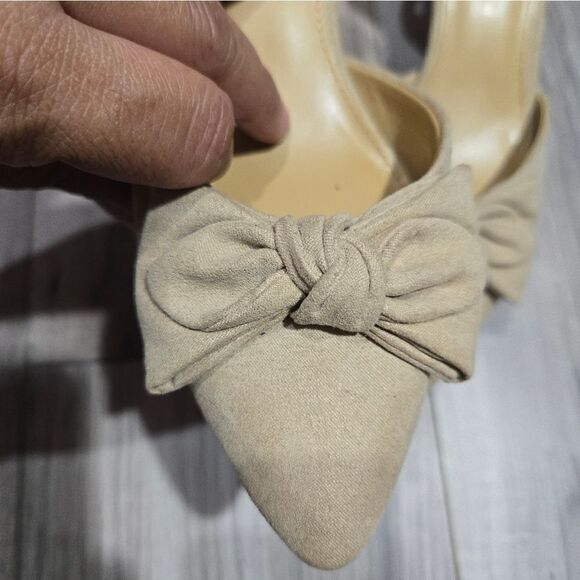 J.Crew $128 Bow Kitten sling back Heels in Sandstone Size 5 BW884 - Picture 6 of 13